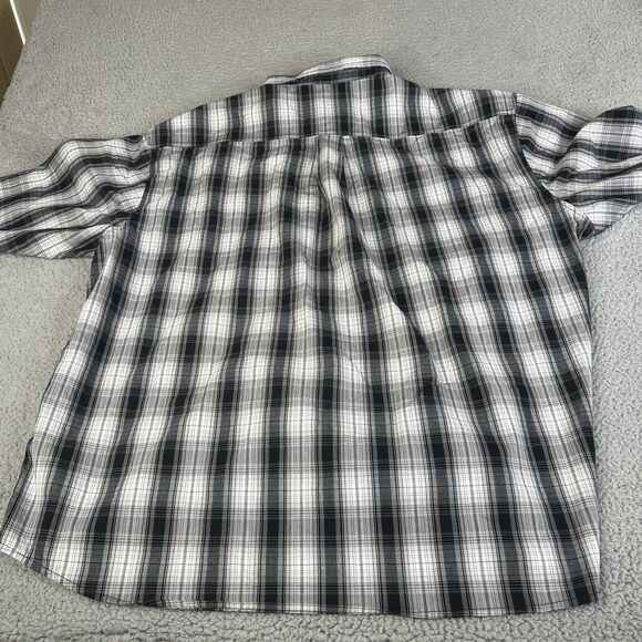 Dickies Shirt Mens 4XL Black White Plaid Relaxed Fit Workwear Button Big & Tall - Picture 7 of 12